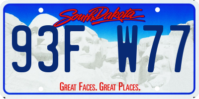 SD license plate 93FW77
