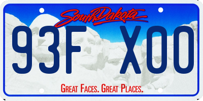 SD license plate 93FX00