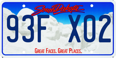 SD license plate 93FX02