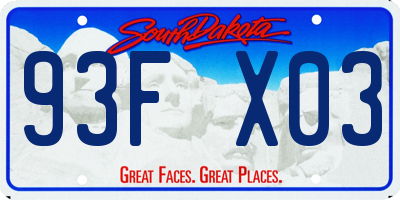 SD license plate 93FX03