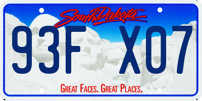 SD license plate 93FX07