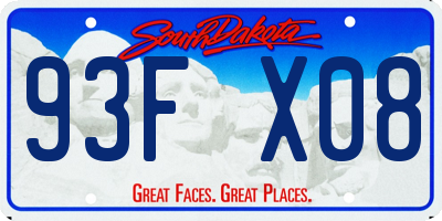 SD license plate 93FX08