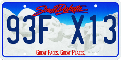SD license plate 93FX13
