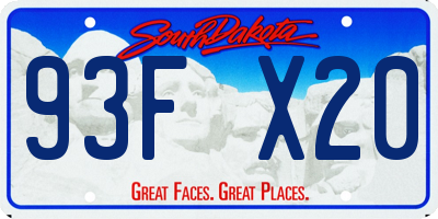SD license plate 93FX20