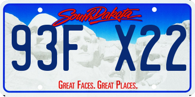 SD license plate 93FX22