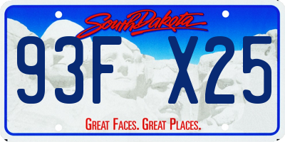 SD license plate 93FX25