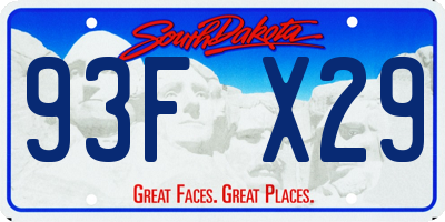 SD license plate 93FX29