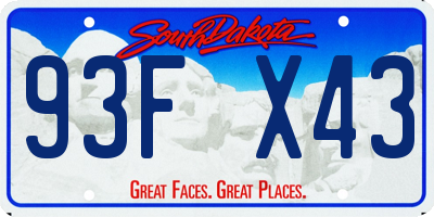 SD license plate 93FX43