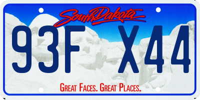 SD license plate 93FX44