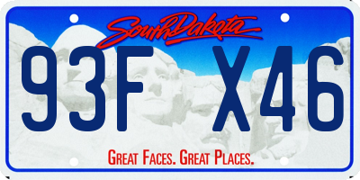 SD license plate 93FX46