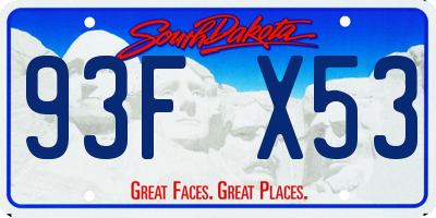 SD license plate 93FX53