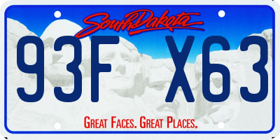 SD license plate 93FX63