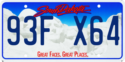 SD license plate 93FX64