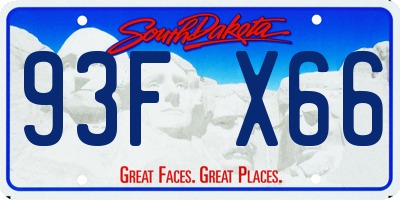 SD license plate 93FX66