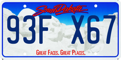 SD license plate 93FX67