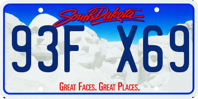 SD license plate 93FX69