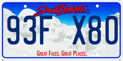 SD license plate 93FX80