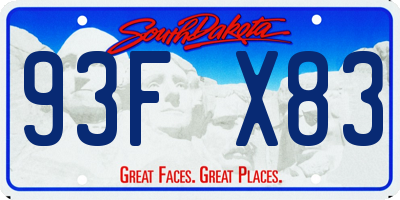 SD license plate 93FX83