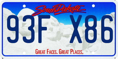 SD license plate 93FX86