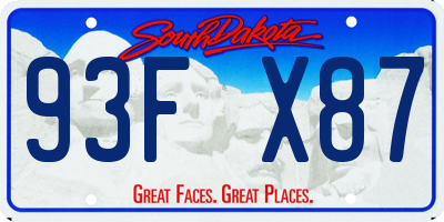 SD license plate 93FX87