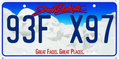 SD license plate 93FX97