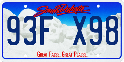 SD license plate 93FX98
