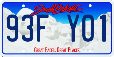 SD license plate 93FY01