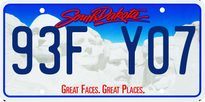 SD license plate 93FY07