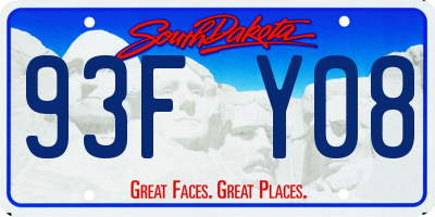 SD license plate 93FY08