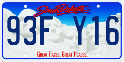 SD license plate 93FY16