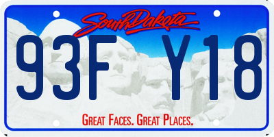 SD license plate 93FY18