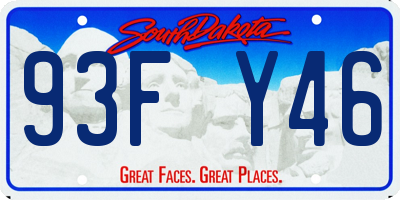 SD license plate 93FY46