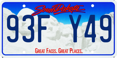 SD license plate 93FY49