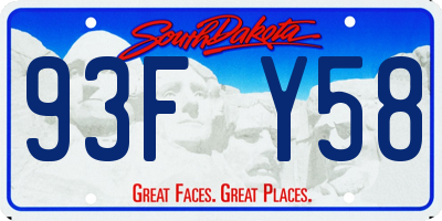 SD license plate 93FY58