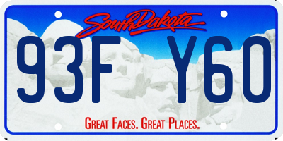 SD license plate 93FY60