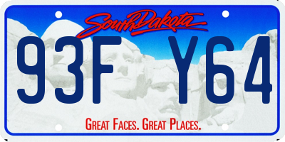 SD license plate 93FY64