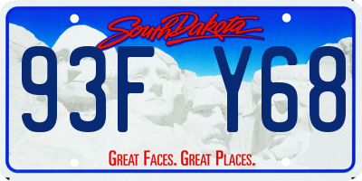 SD license plate 93FY68