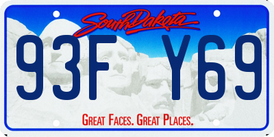 SD license plate 93FY69