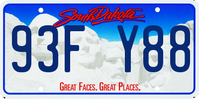 SD license plate 93FY88