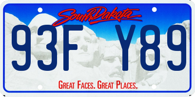 SD license plate 93FY89