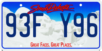 SD license plate 93FY96