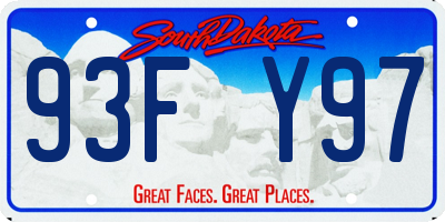 SD license plate 93FY97