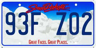 SD license plate 93FZ02