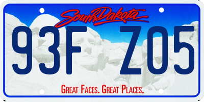 SD license plate 93FZ05