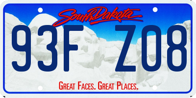 SD license plate 93FZ08