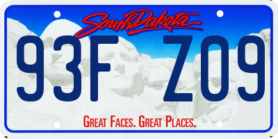 SD license plate 93FZ09