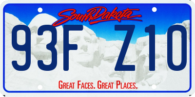 SD license plate 93FZ10