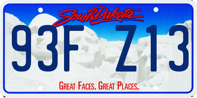 SD license plate 93FZ13
