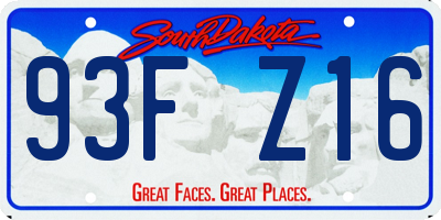 SD license plate 93FZ16