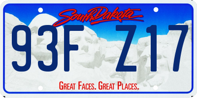SD license plate 93FZ17